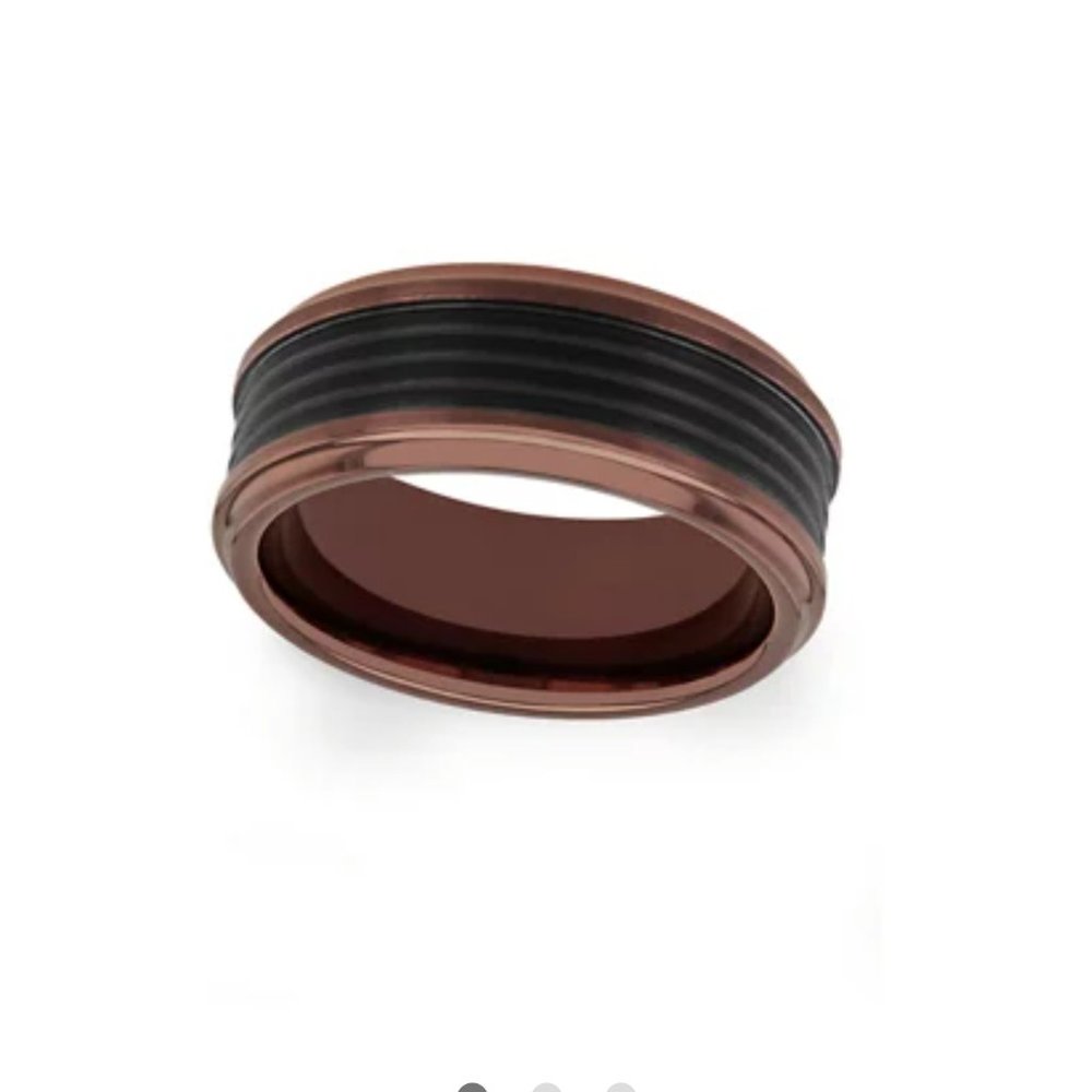 Used Mens Size 10 Black Bronze Tantalum Wedding Band